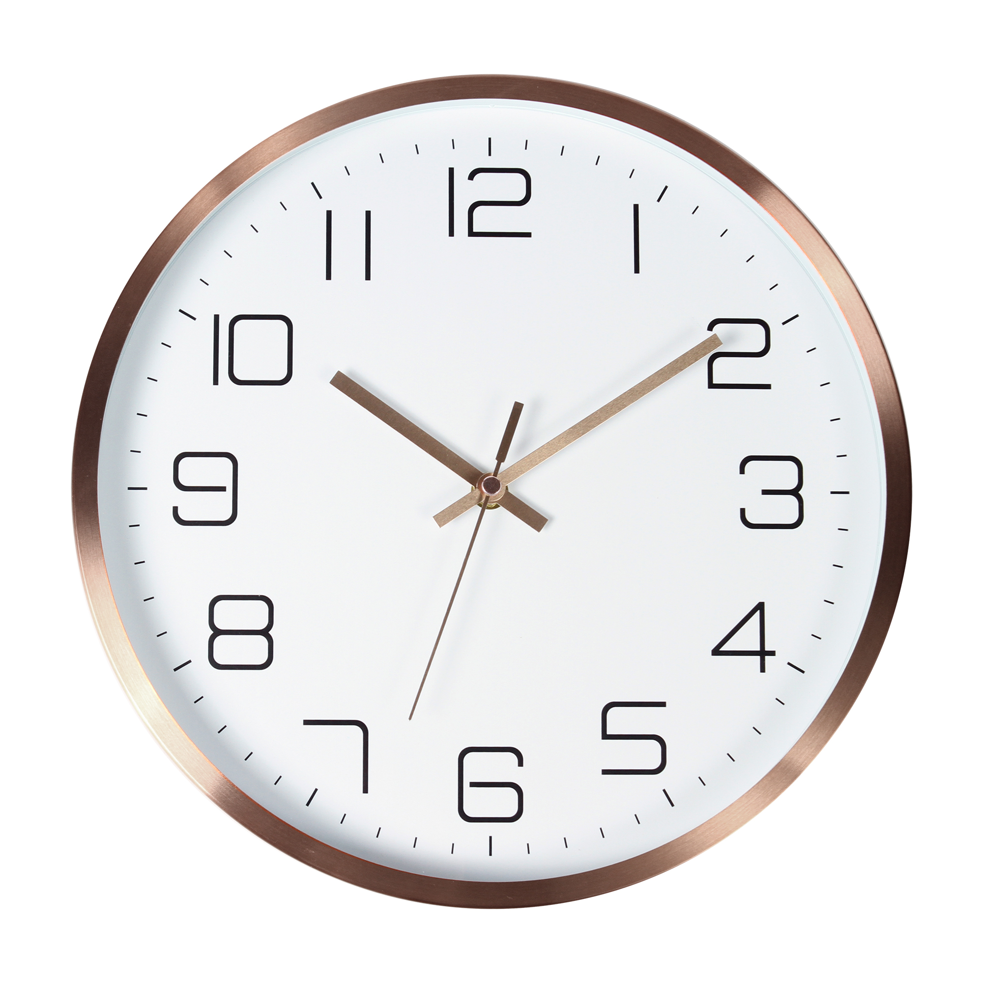 RELOJ DE PARED 30 CM DE DIÁMETRO, ARILLO DE ALUMINIO Y PROTECCION DE CRISTAL E509